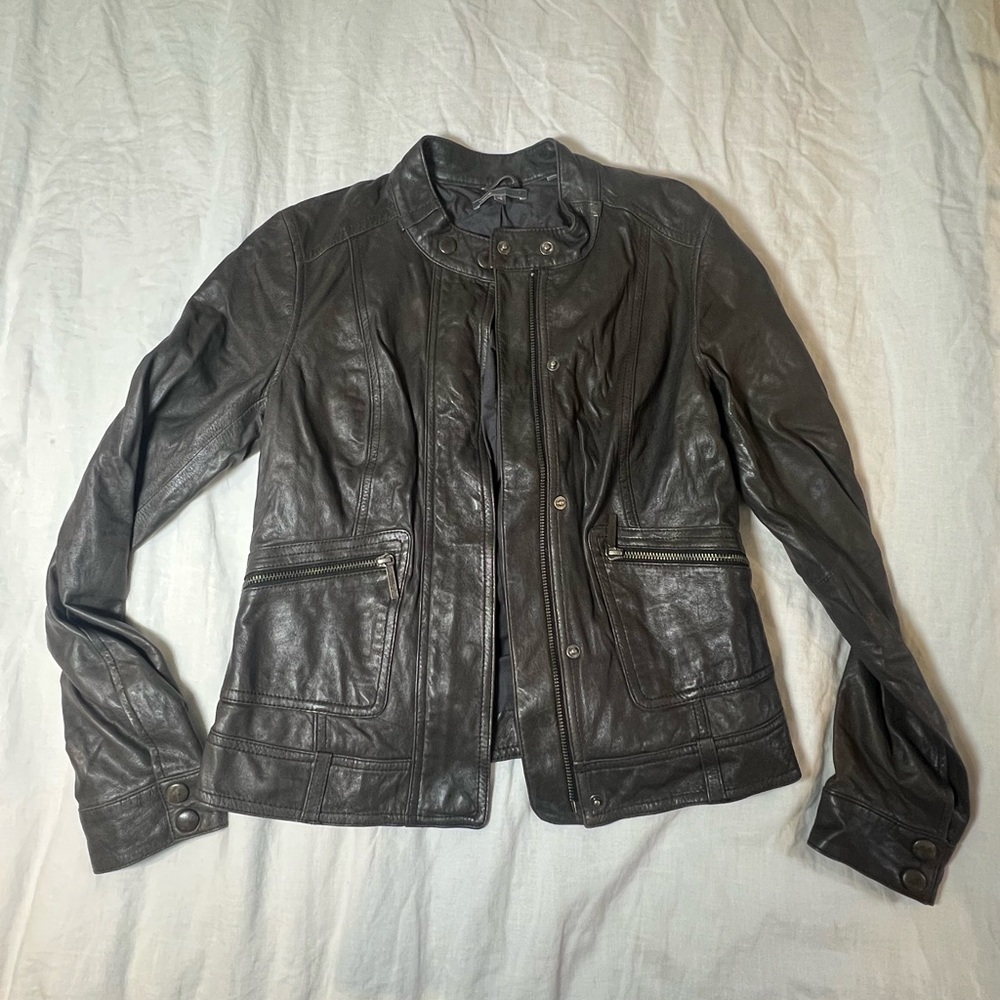 Vince Dark Leather Jacket